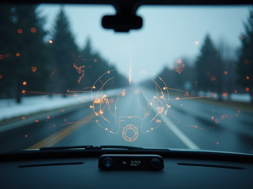 Clear view through a new windshield on a DFW road